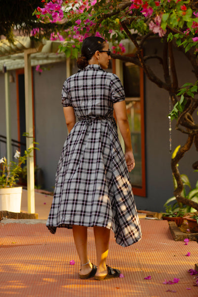 Premium Cotton Grey Midi Dress