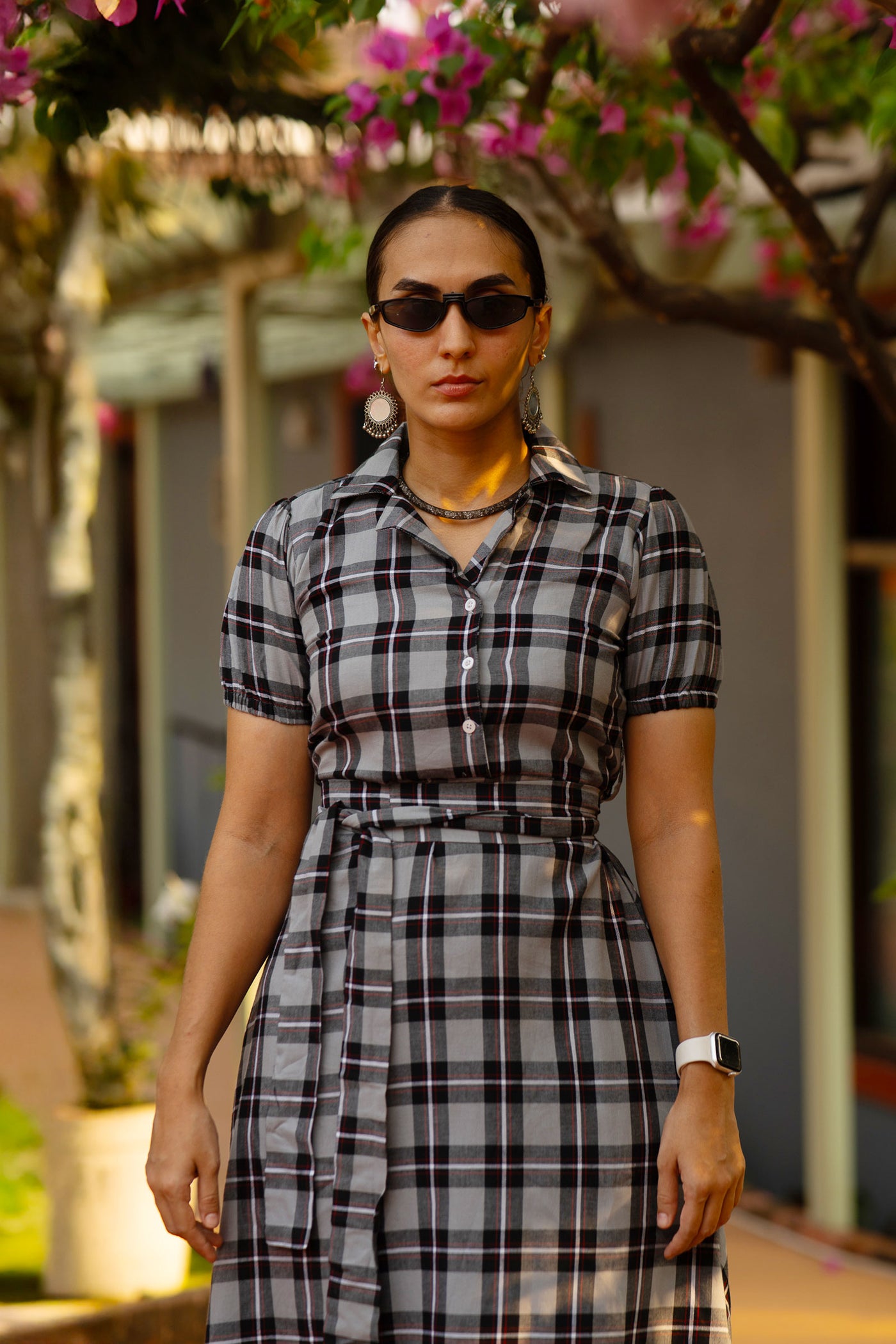 Premium Cotton Grey Midi Dress