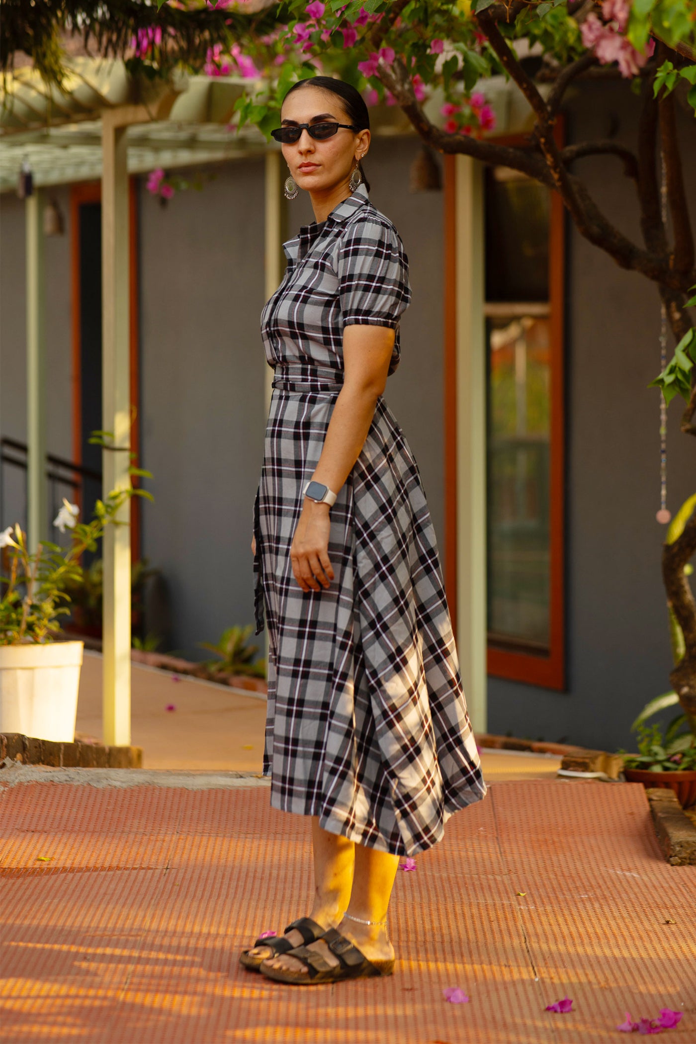 Premium Cotton Grey Midi Dress
