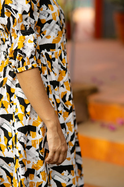 Premium Cotton Yellow Midi Dress