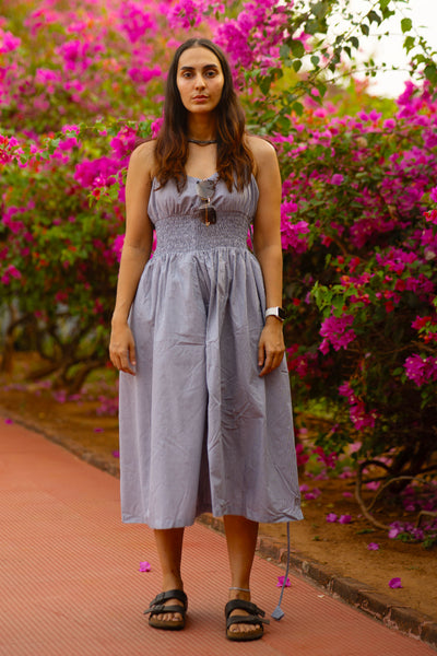 Premium Cotton White Midi Dress