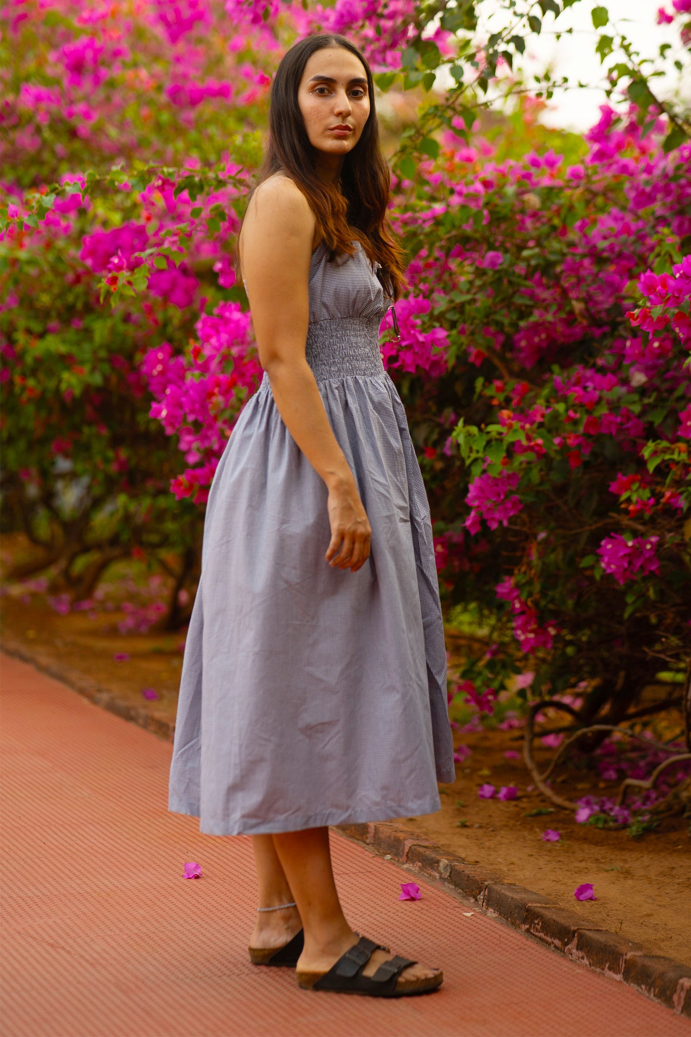 Premium Cotton White Midi Dress