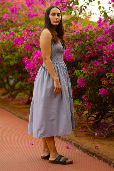 Premium Cotton White Midi Dress