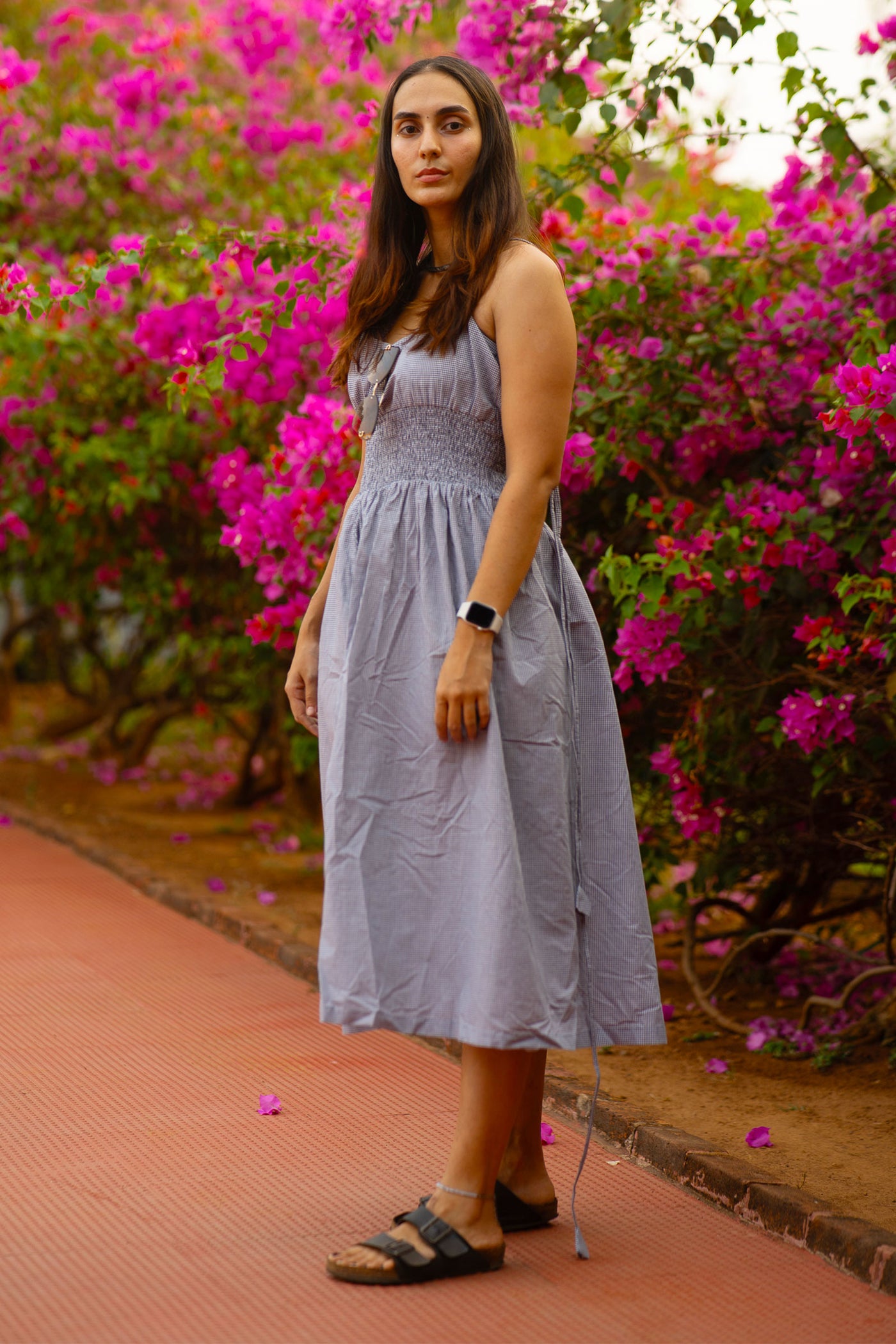 Premium Cotton White Midi Dress