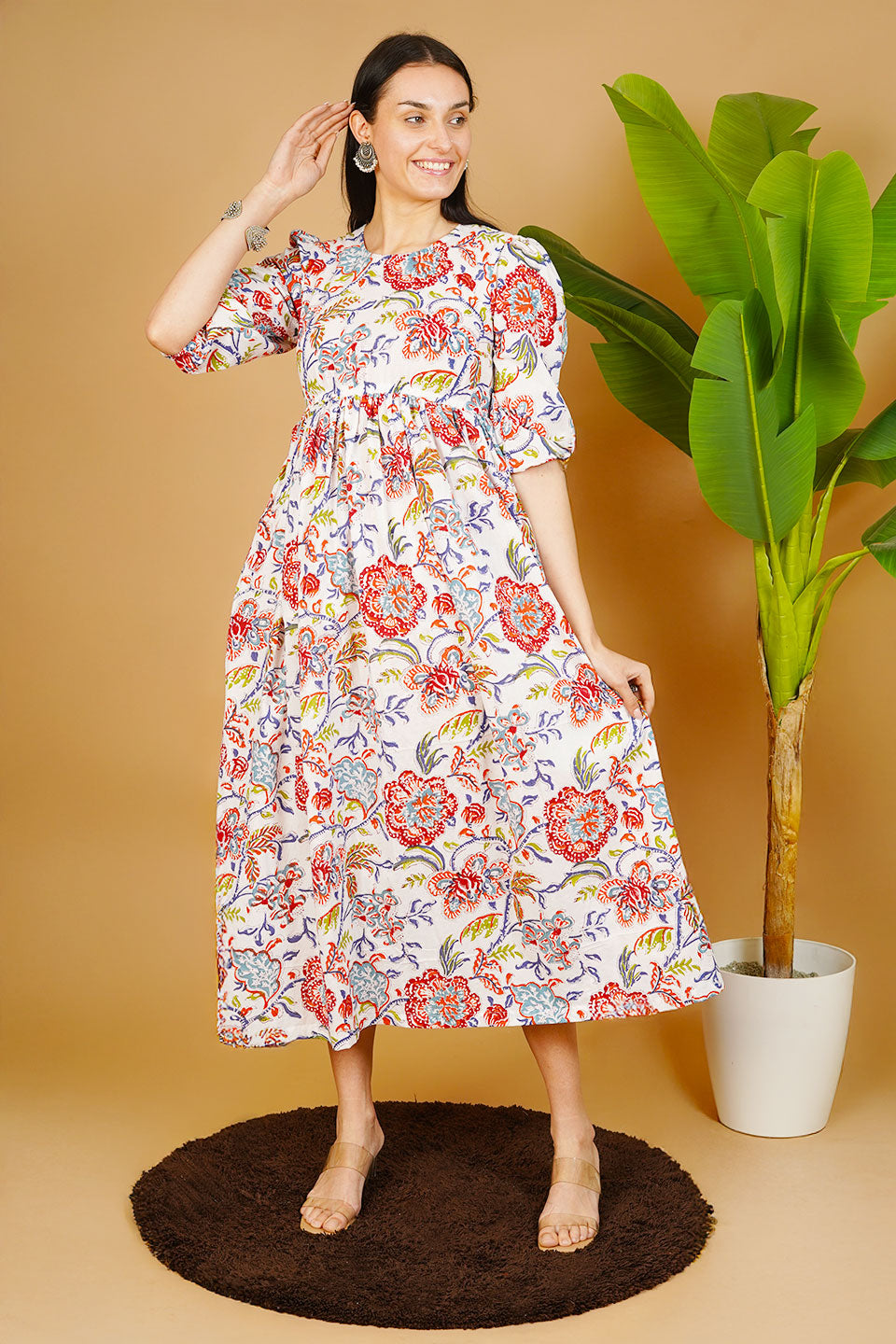 White Jaipur Cotton Dress – Indophilia