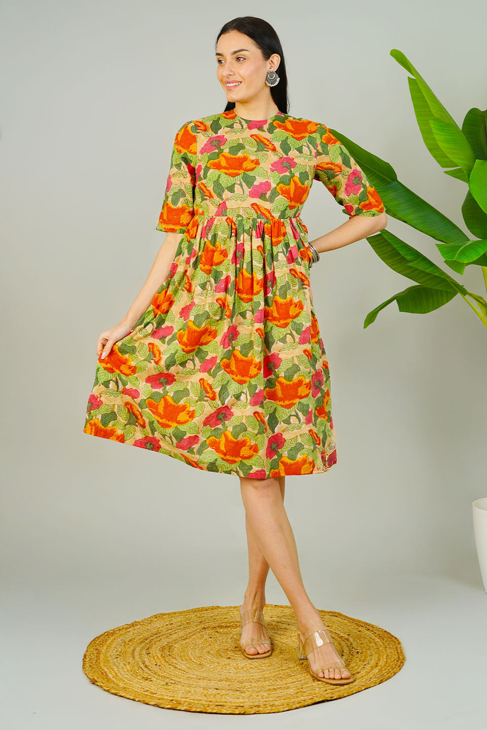 white christmas dresses Green Jaipur Cotton Dress – Indophilia