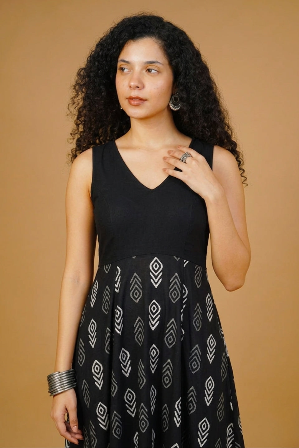 black hearts ikat mini dress Hearts Ikat Black Mini Dress The RiverLane