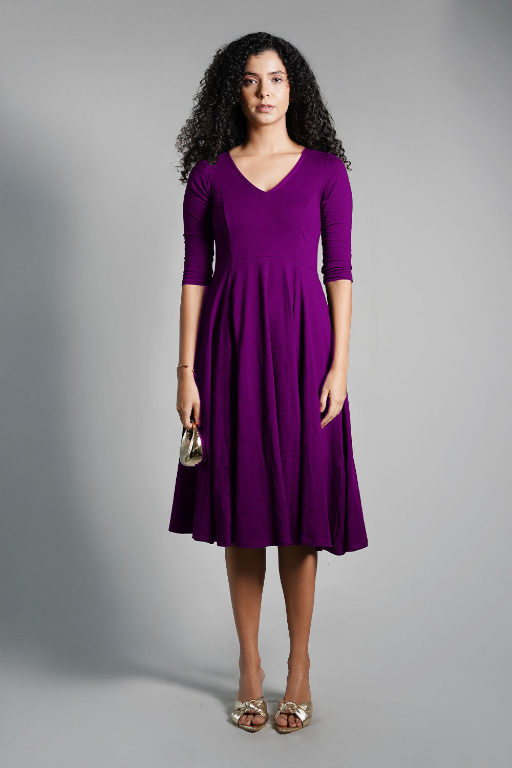 Cotton Jersey Fit And Flare Dress