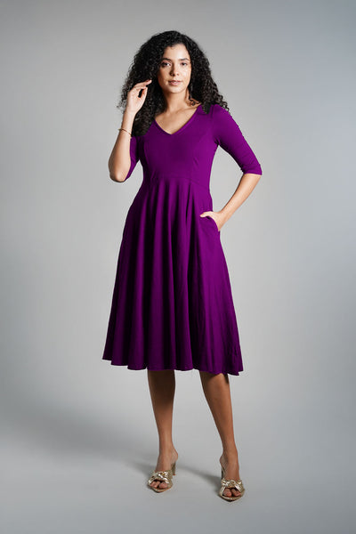 Cotton Jersey Fit And Flare Dress