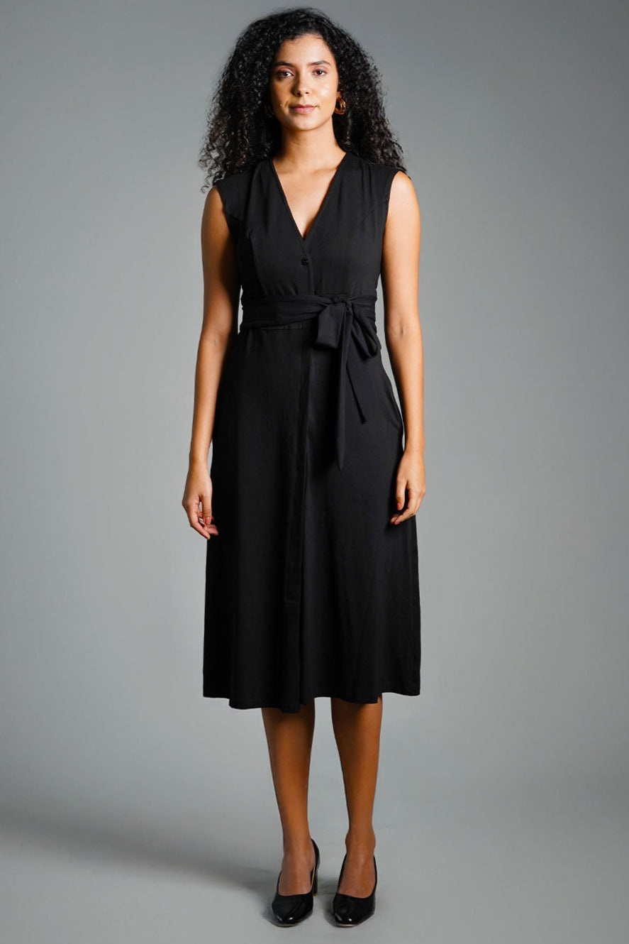Cotton Jersey Banded Empire Shirt Dress