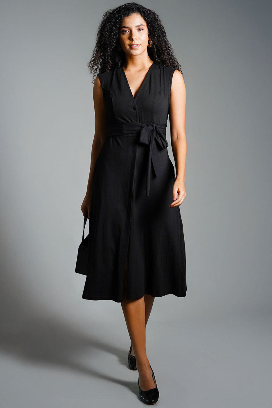 Cotton Jersey Banded Empire Shirt Dress