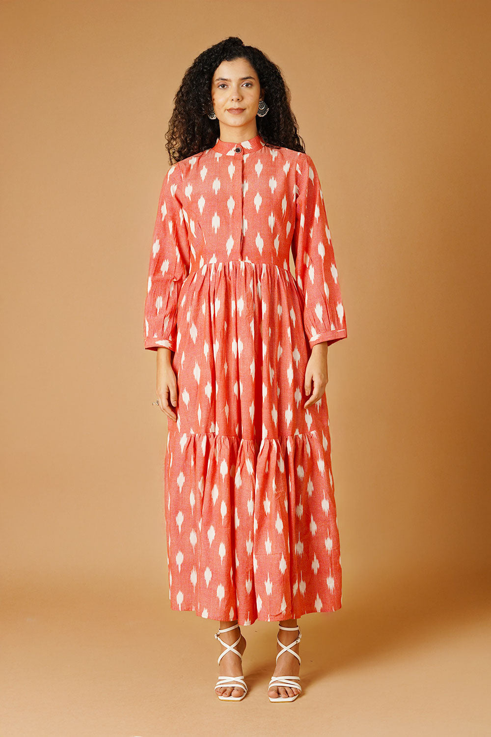 Ikat Pink Floor Length Dress 