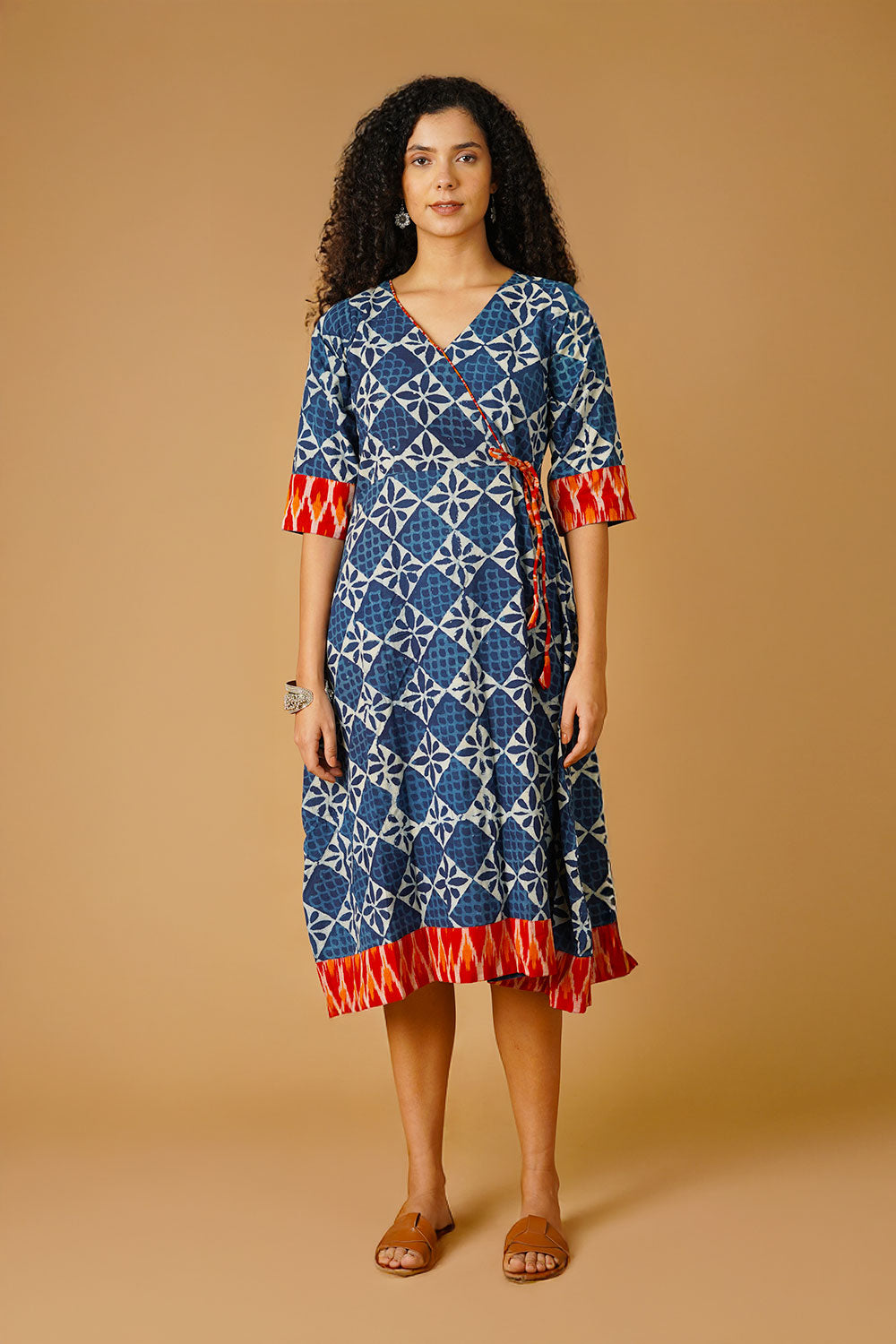 Indigo Cotton Blue Midi Dress