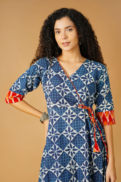 Indigo Cotton Blue Midi Dress