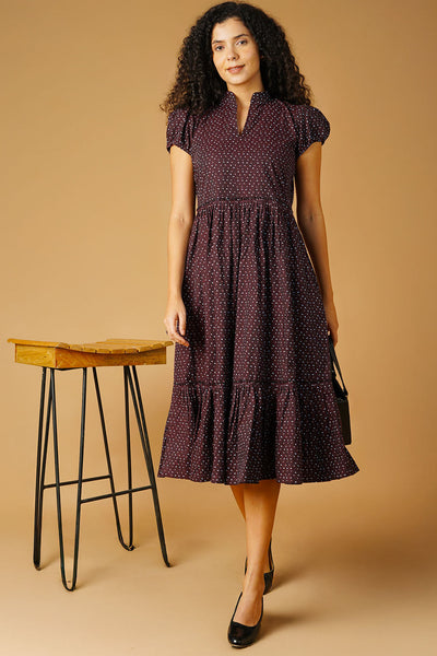Vestido de midi de algodón de algodón premium