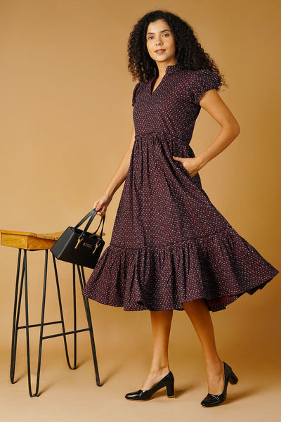 Vestido de midi de algodón de algodón premium