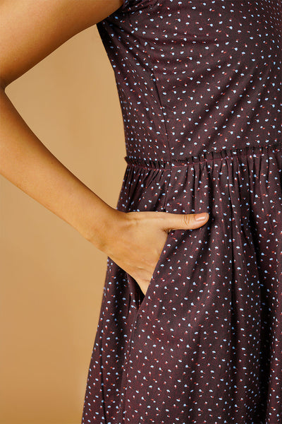Vestido de midi de algodón de algodón premium