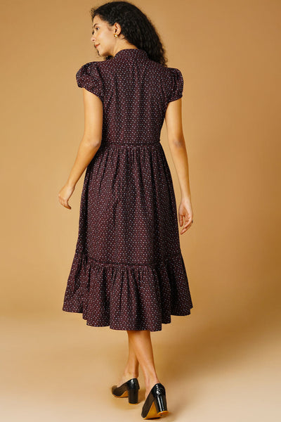 Vestido de midi de algodón de algodón premium