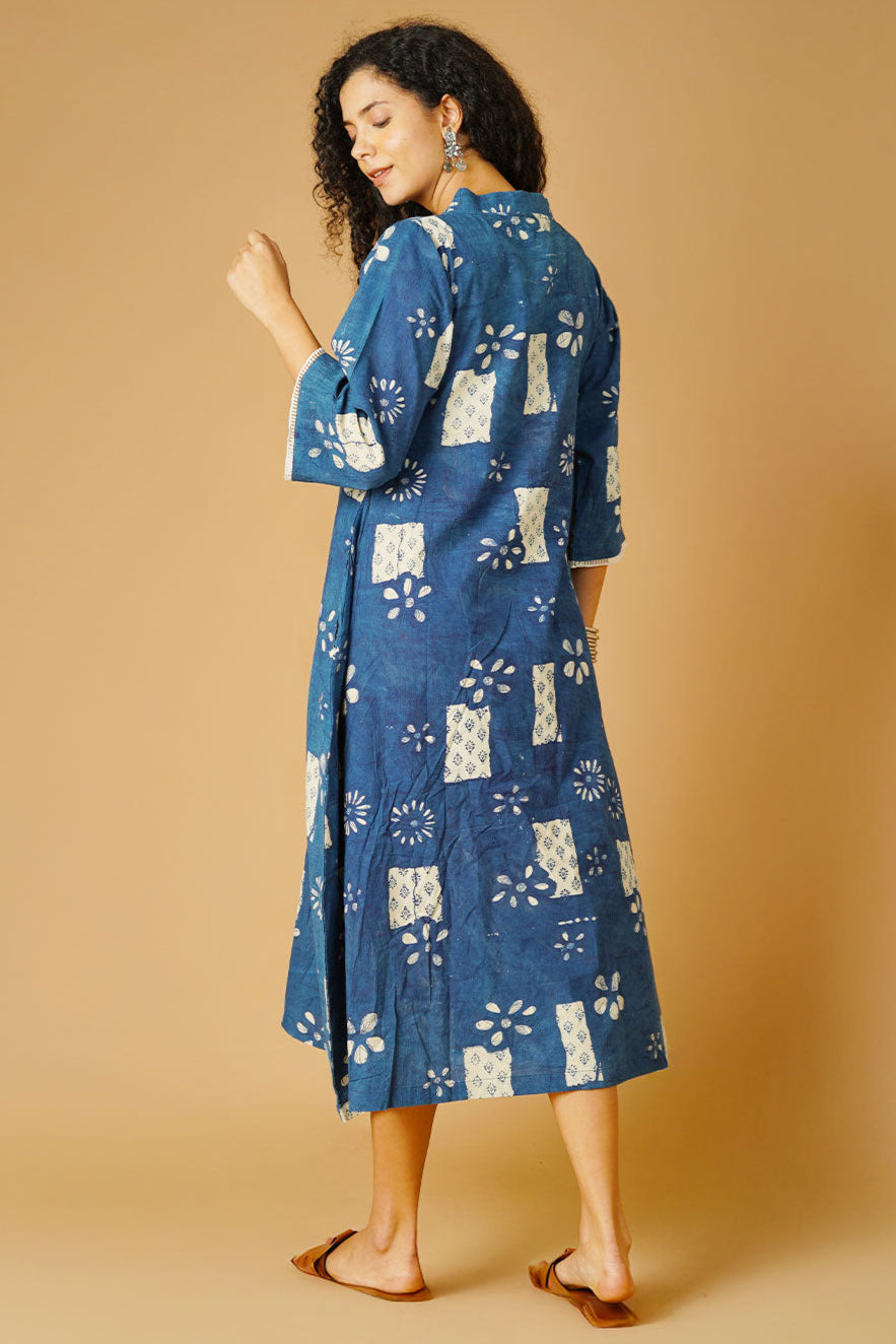 Indigo Cotton Blue Maxi Dress