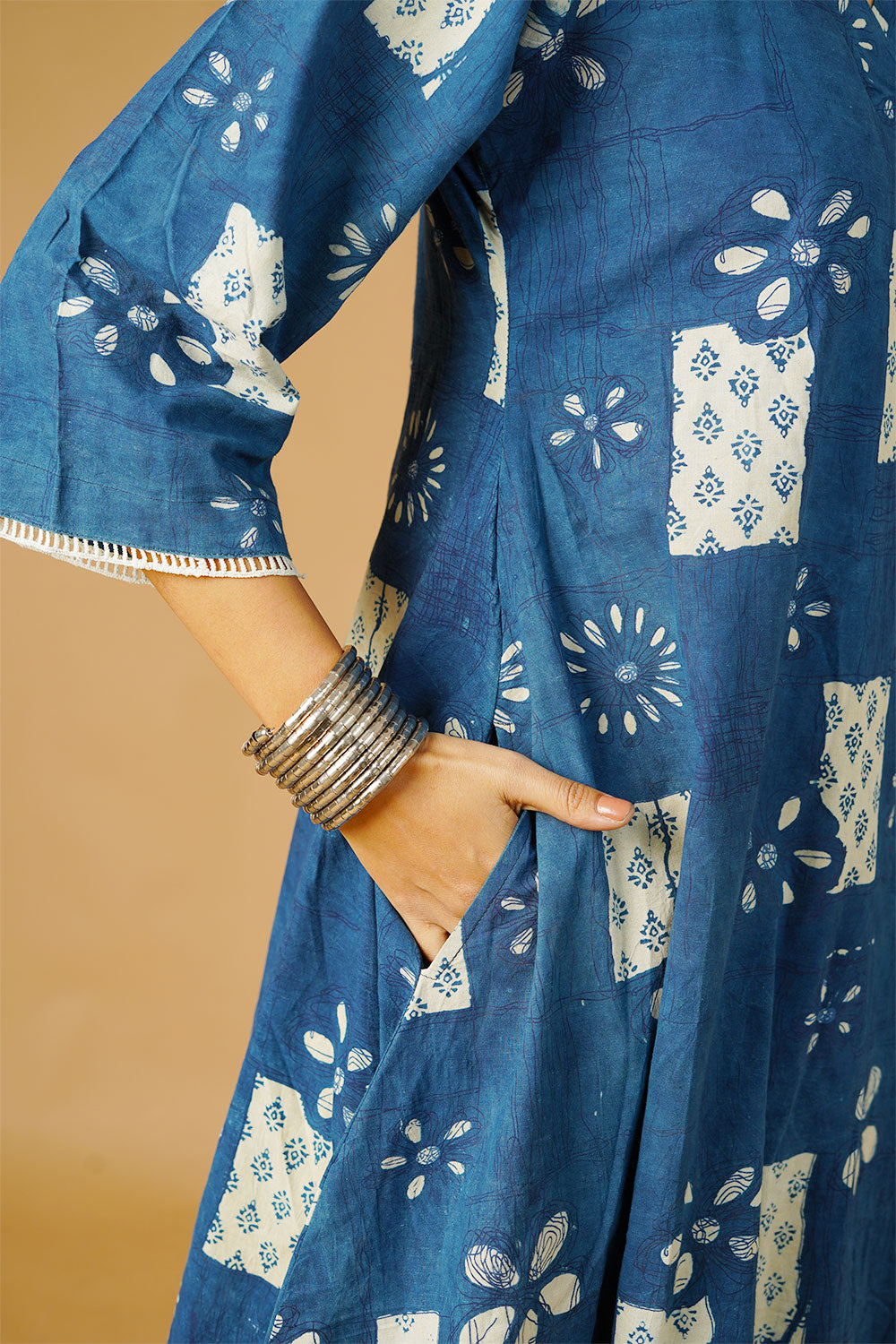 Indigo Cotton Blue Maxi Dress