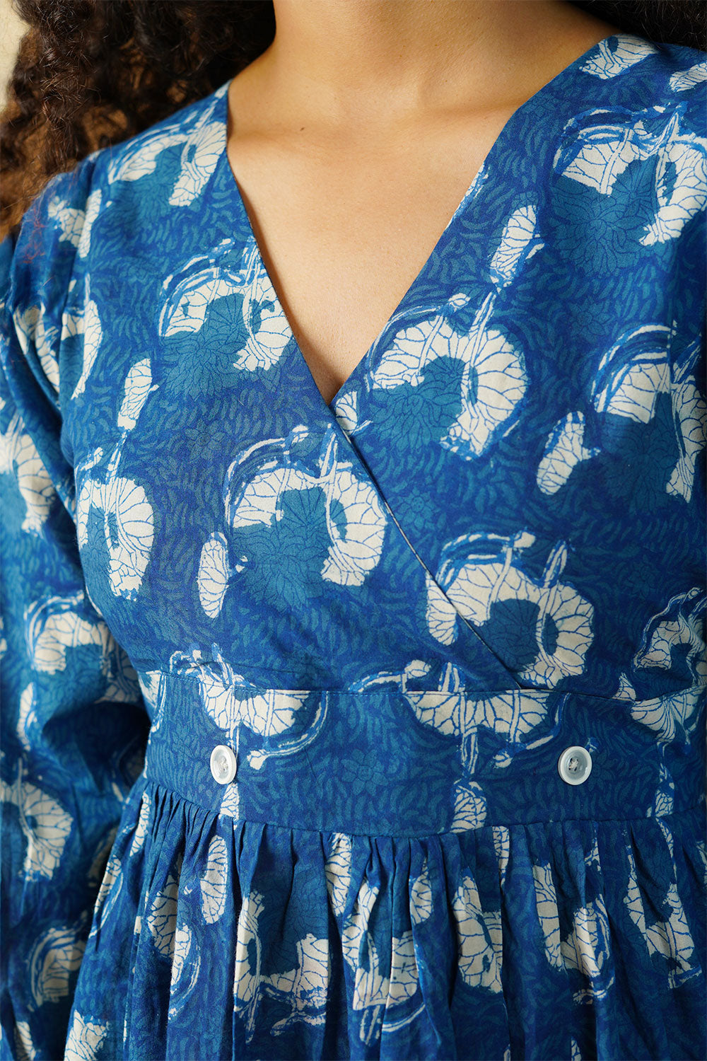 Indigo Cotton Blue Midi Dress