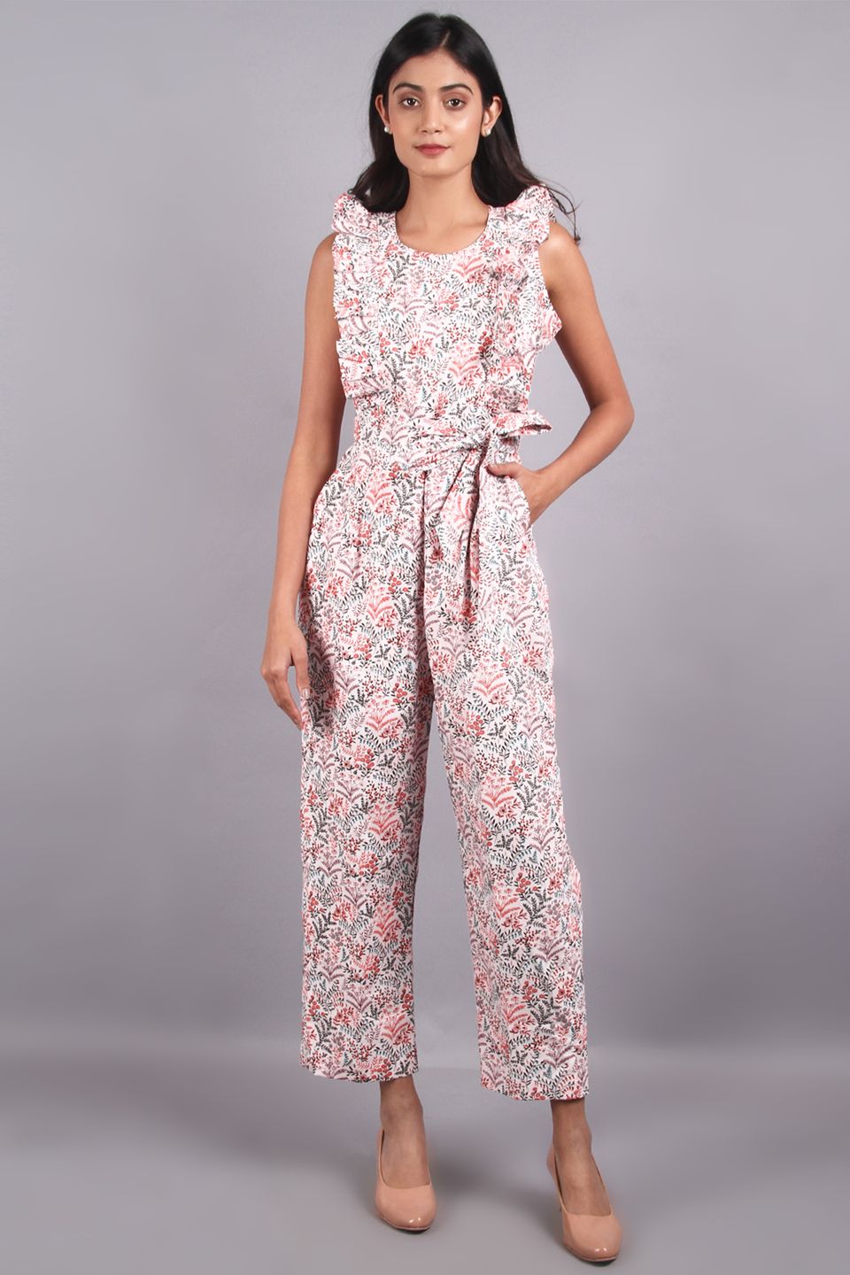 100% Premium Cotton Pink Jump Suit