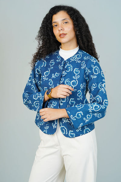 Blue Indigo Quilted Jacket