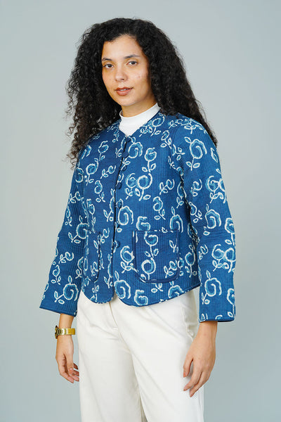 Blue Indigo Quilted Jacket