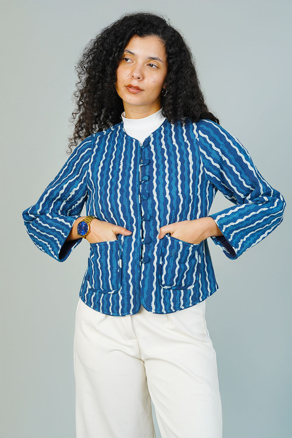 Blue Indigo Quilted Jacket