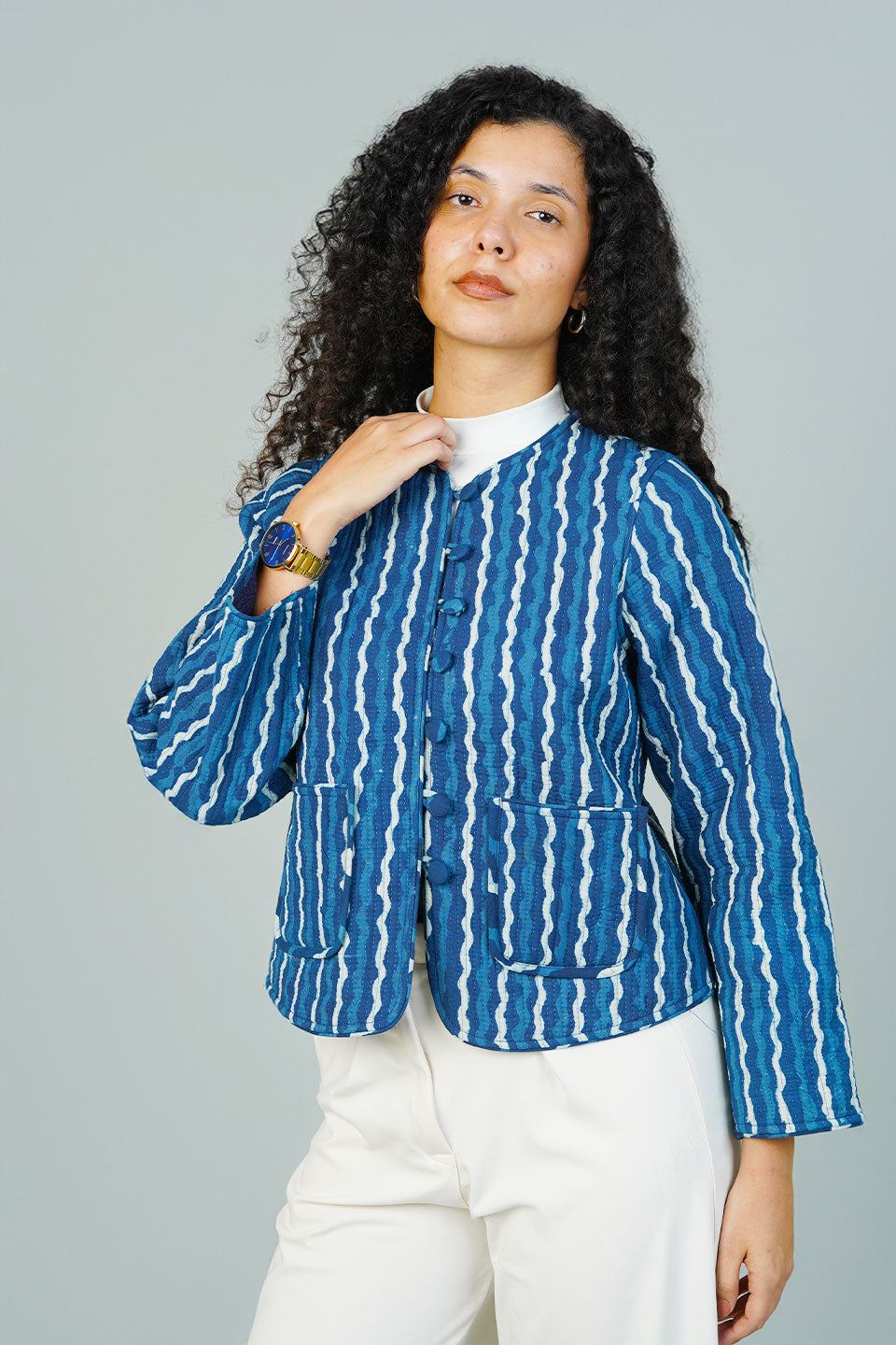 Blue Indigo Quilted Jacket