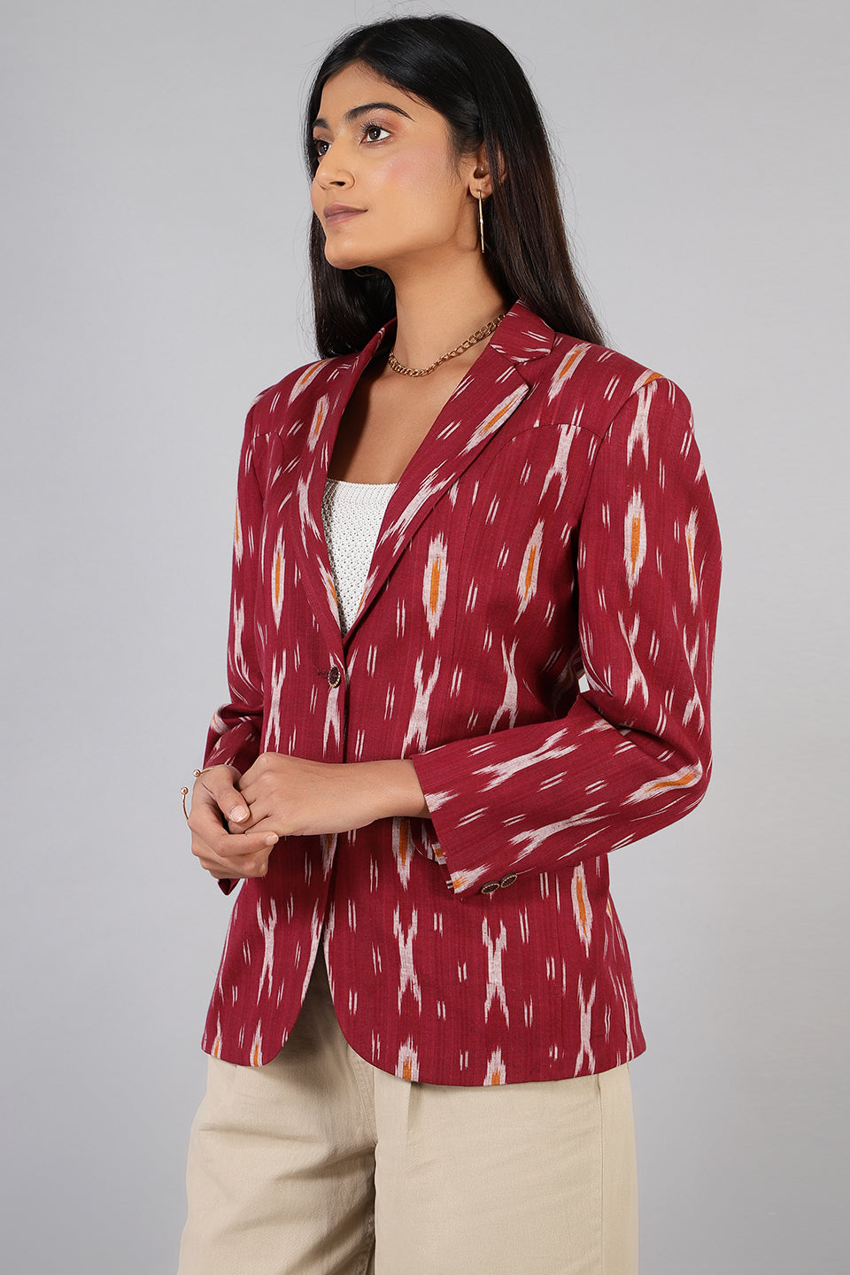 Ikat Ikat-LSBlazer007-Cotton-Blazer-LSBlazer007 Cotton Blazer