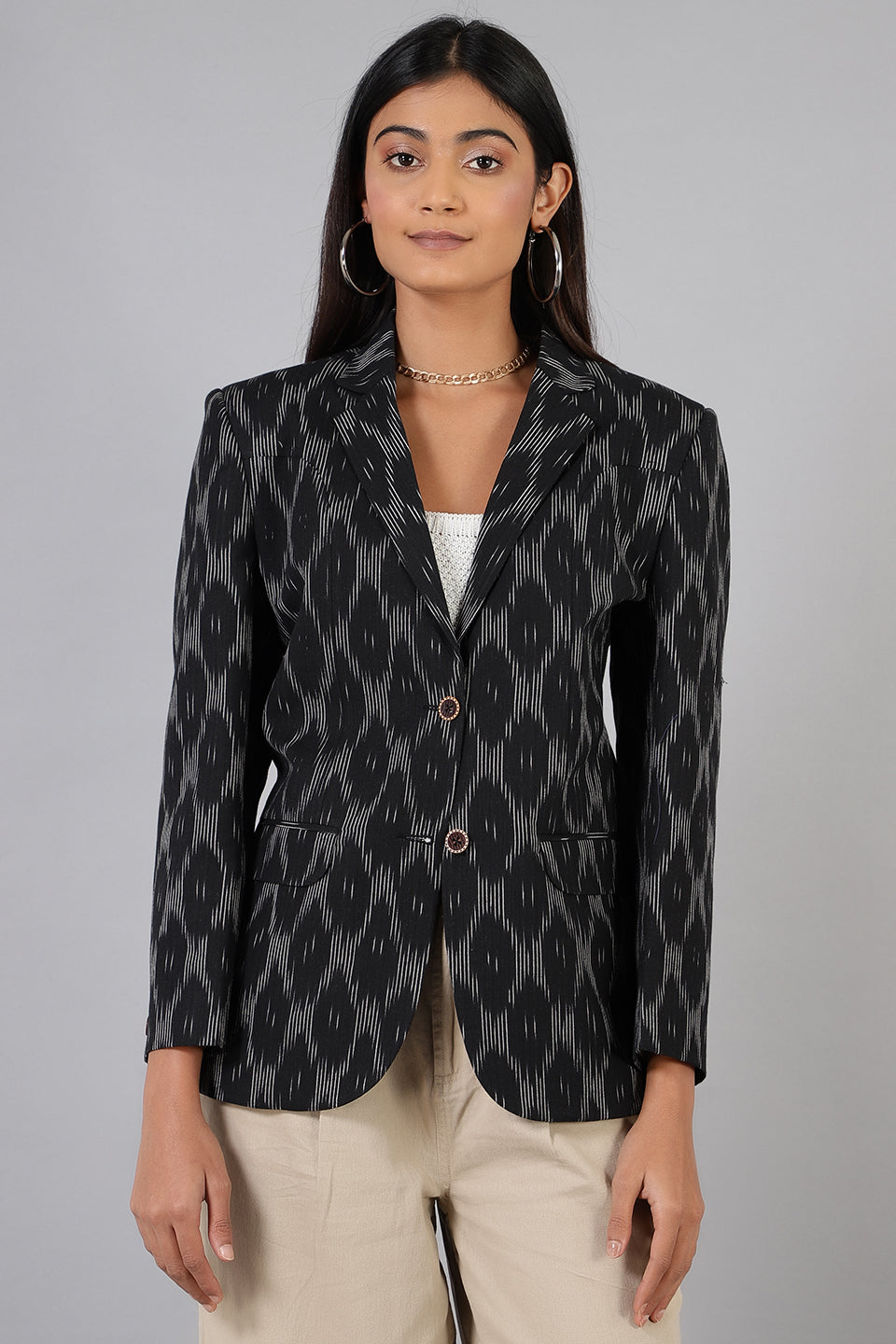 Ikat Ikat-LSBlazer009-Cotton-Blazer-LSBlazer009 Cotton Blazer