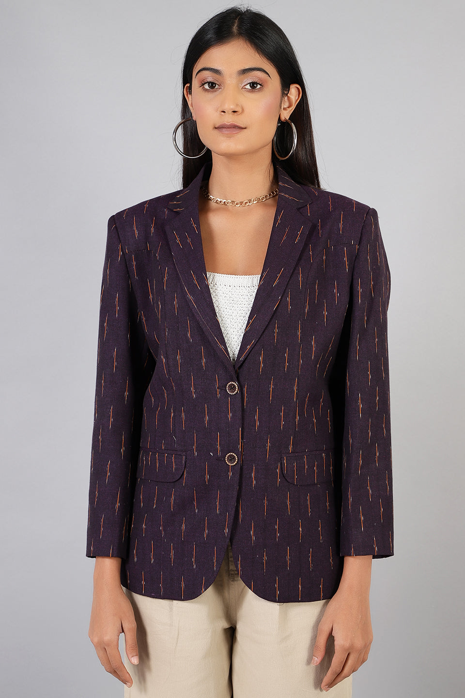 Ikat Ikat-LSBlazer011-Cotton-Blazer-LSBlazer011 Cotton Blazer