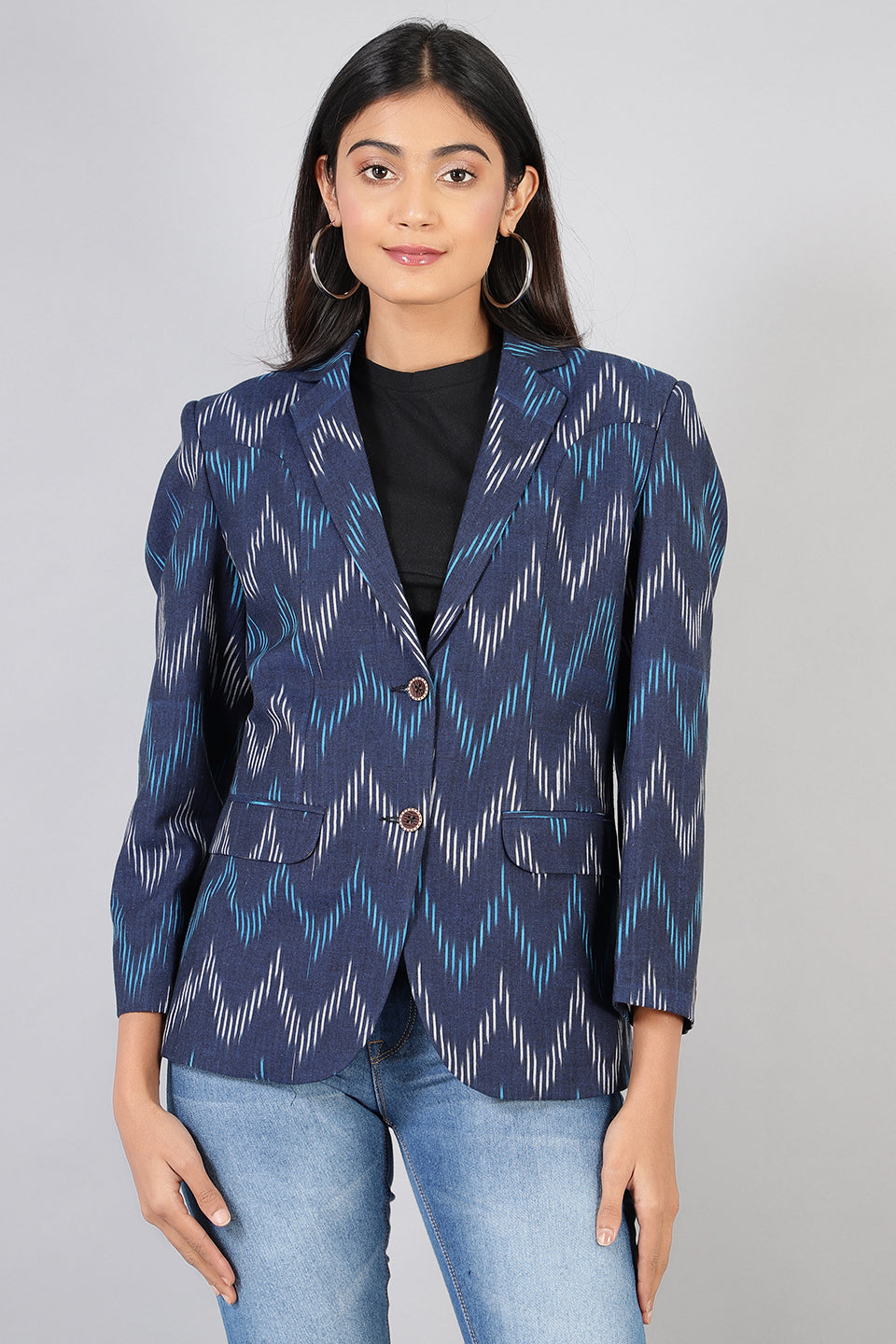 Ikat Ikat-LSBlazer016-Cotton-Blazer-LSBlazer016 Cotton Blazer