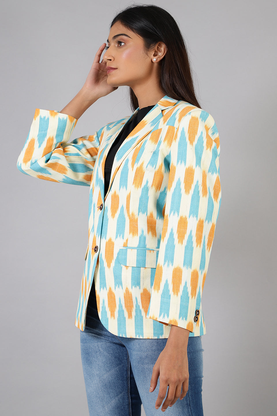 Ikat Ikat-LSBlazer018-Cotton-Blazer-LSBlazer018 Cotton Blazer