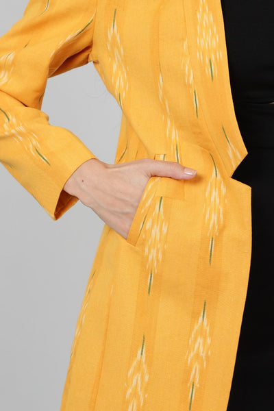 Ikat Yellow Cotton Blazer