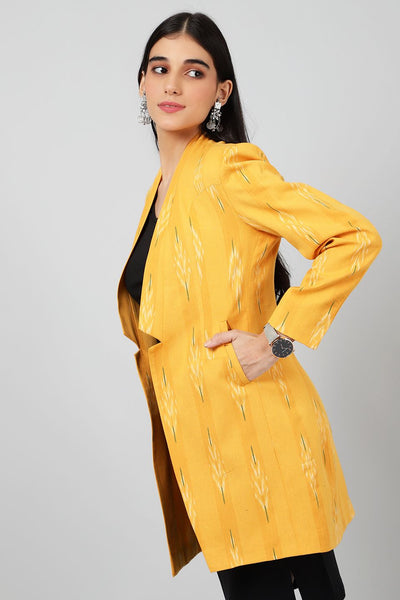 Ikat Yellow Cotton Blazer