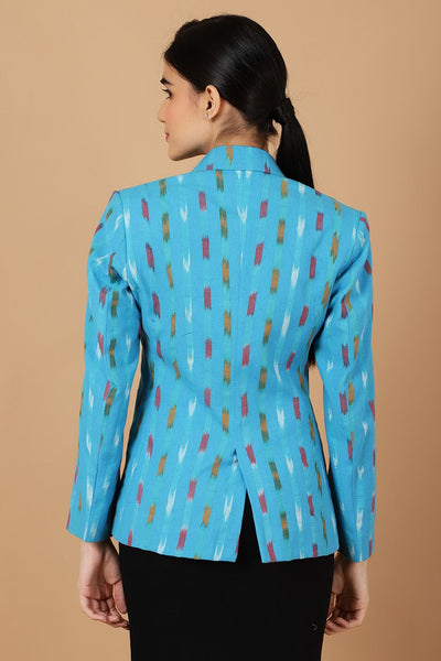 Ikat Blue Cotton Blazer