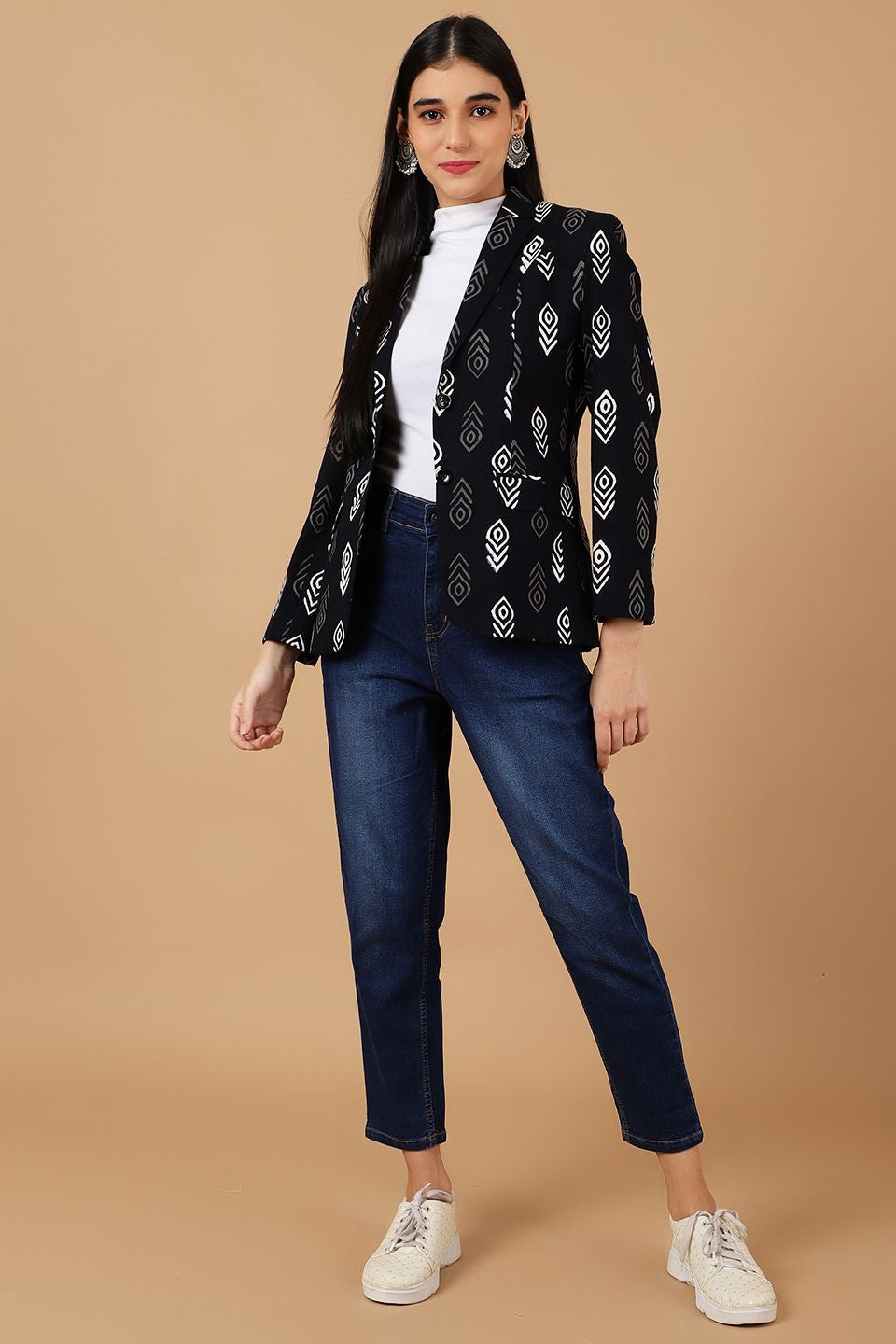 Indigo Black Cotton Blazer