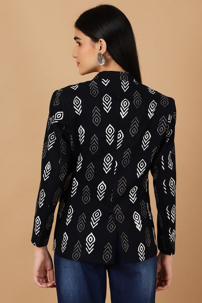 Indigo Black Cotton Blazer