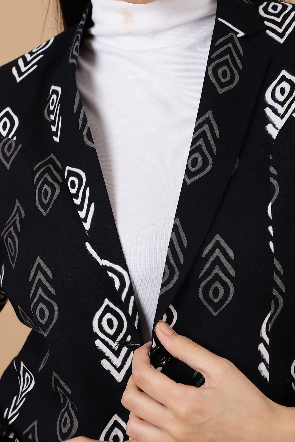 Indigo Black Cotton Blazer