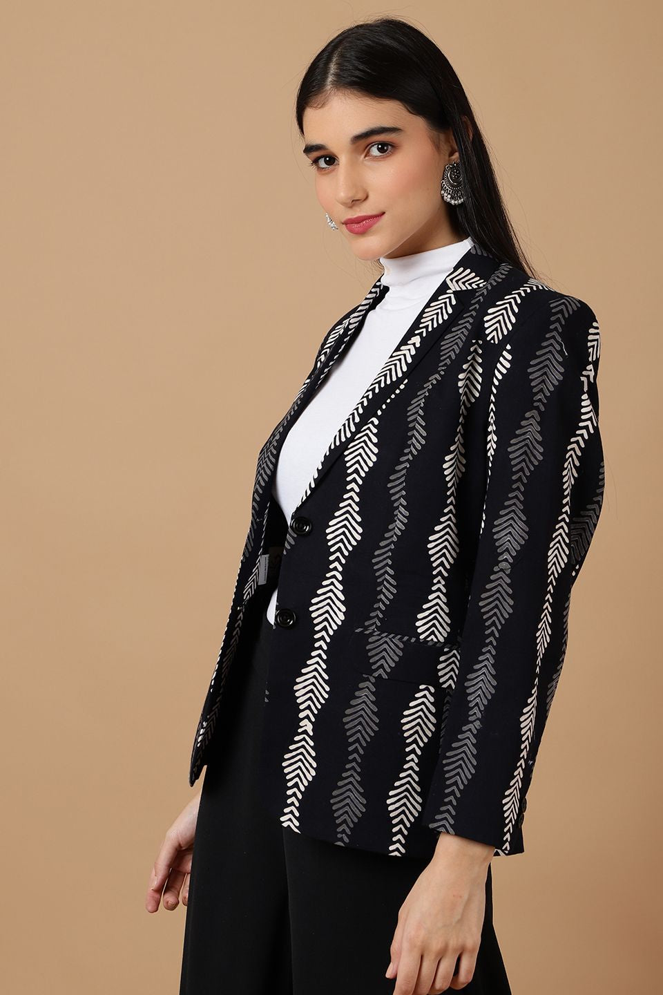 Indigo Black Cotton Blazer