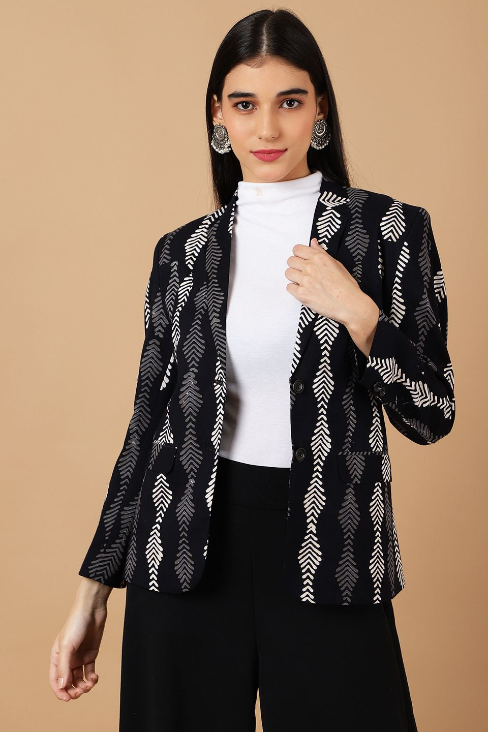 Indigo Black Cotton Blazer