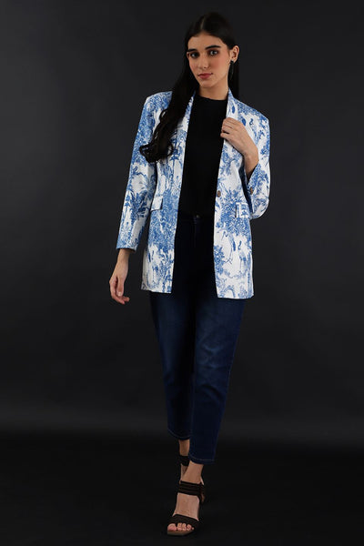 Jaipur Cotton Blue Blazer