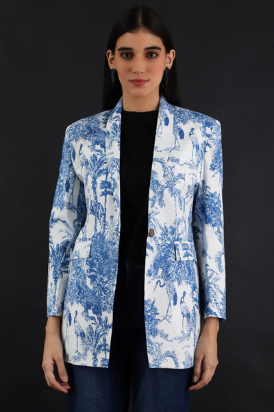 Jaipur Cotton Blue Blazer