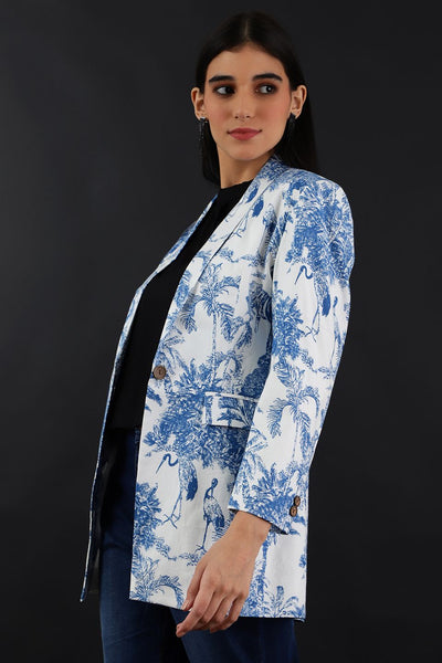 Jaipur Cotton Blue Blazer