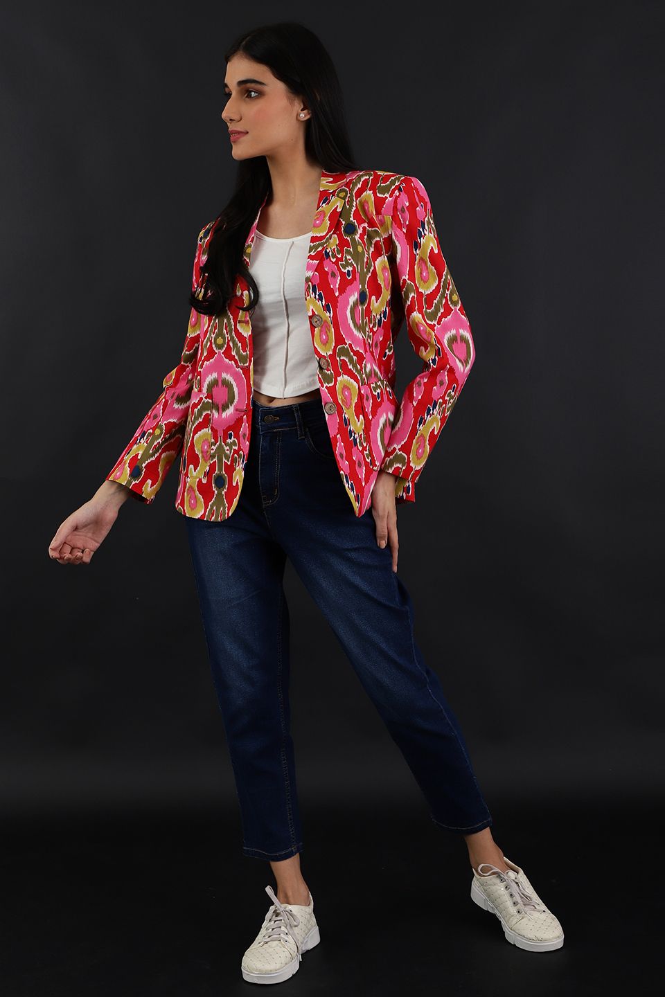 Jaipur Cotton Red Blazer