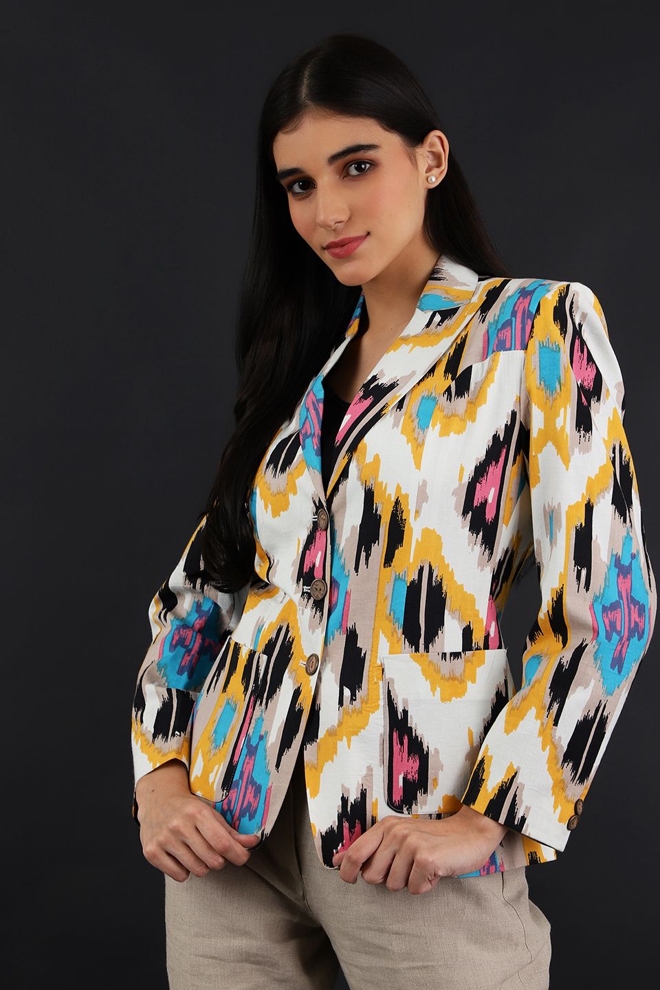 Jaipur Cotton Multicolored Blazer