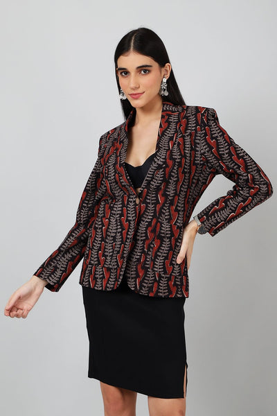 Bagru Black Cotton Blazer