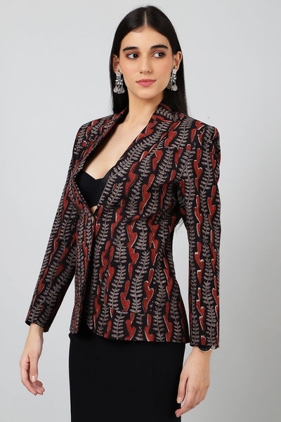 Bagru Black Cotton Blazer